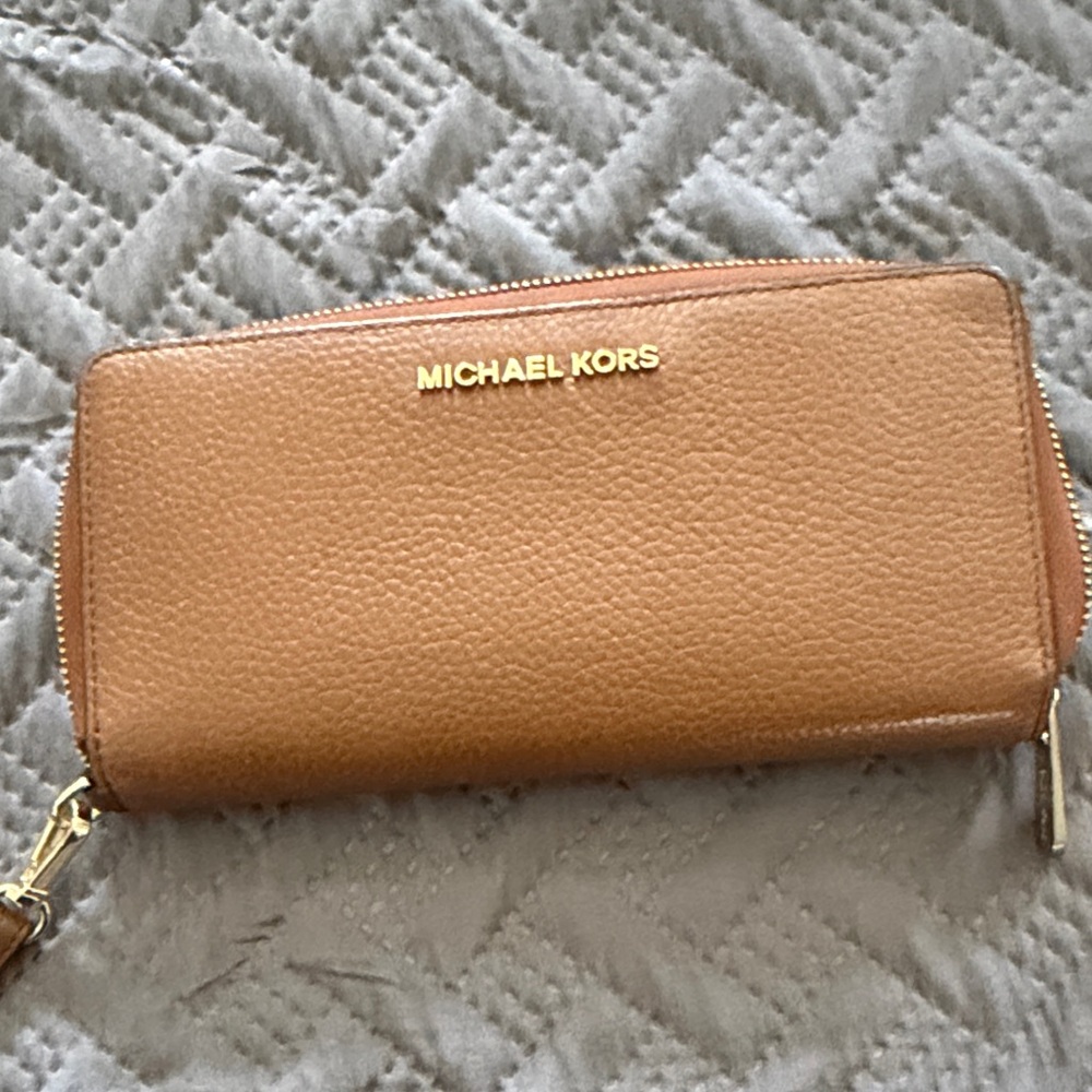 Michael Kors Brown Wallet with Gold Accents